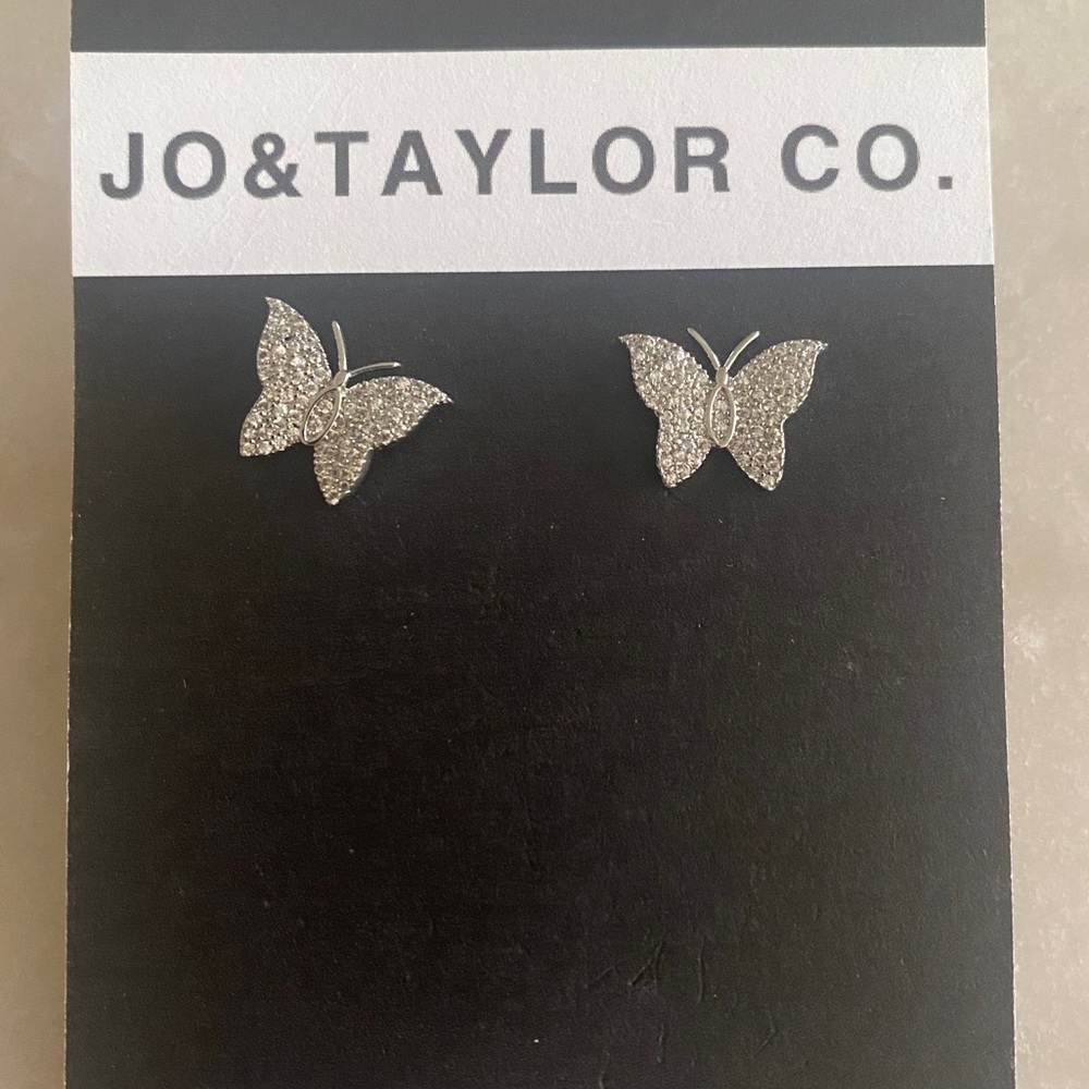 Silver butterfly earrings